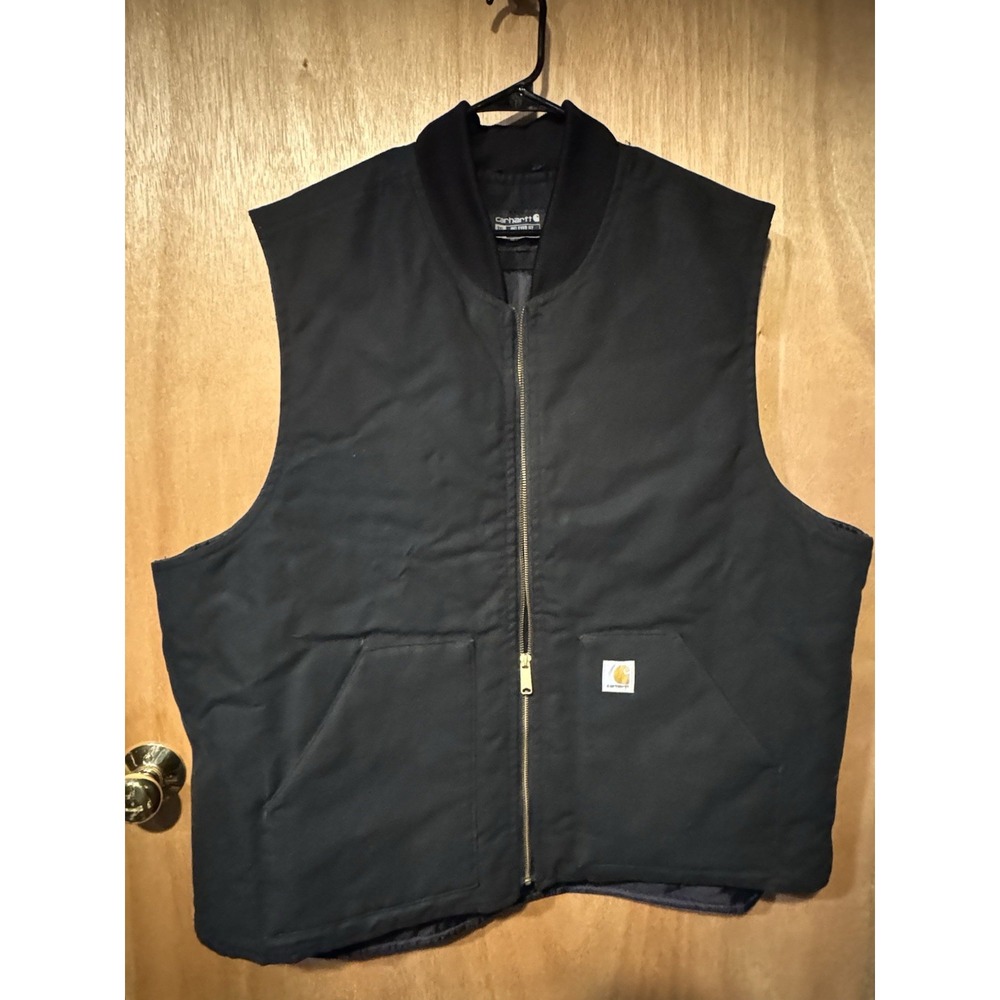 Carhartt 3XL Tall Black Canvas Quilted Vest